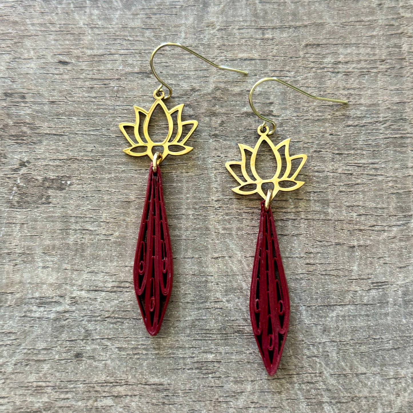 Lotus and Paper Earrings