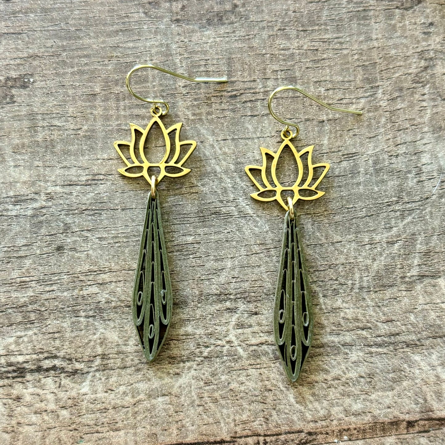 Lotus and Paper Earrings